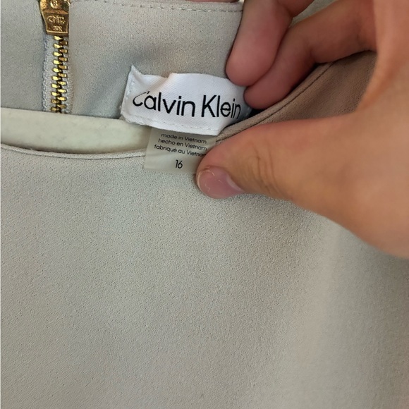 Calvin Klein Tan A-Line Midi Dress - Picture 2 of 2